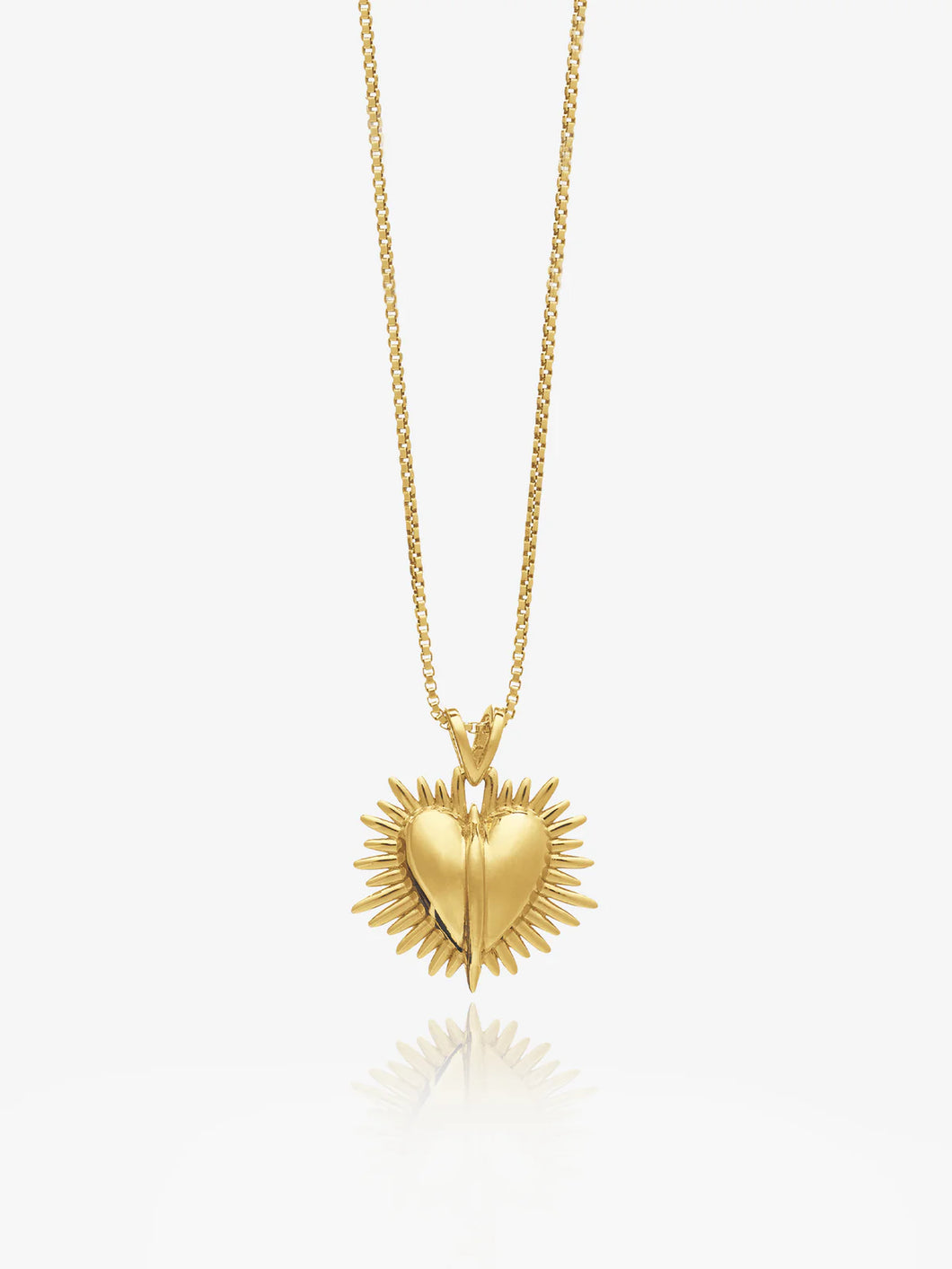 Electric Deco Heart Necklace, Gold