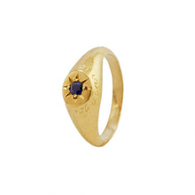 Load image into Gallery viewer, Sapphire &quot;A Star to Guide Me&quot; Signet Ring, Gold
