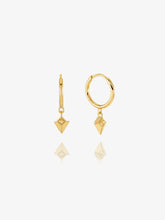 Load image into Gallery viewer, Arrow Spike Huggie Hoop Earrings, Gold
