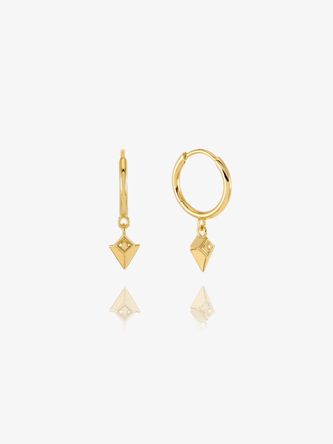 Arrow Spike Huggie Hoop Earrings, Gold