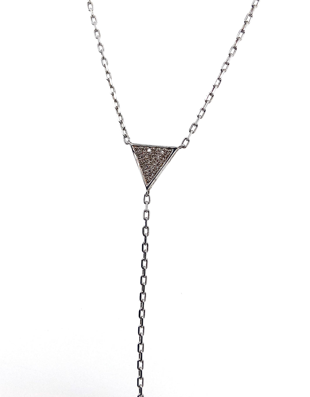 18ct White Gold, Diamond Lariat Necklace