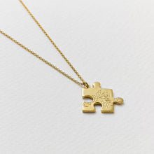 Load image into Gallery viewer, Floral Puzzle Piece Necklace, Gold
