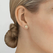 Load image into Gallery viewer, Daisy Earrings, Gold Plated Sterling Silver, Diamond &amp; Enamel
