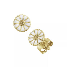 Load image into Gallery viewer, Daisy Earrings, Gold Plated Sterling Silver, Diamond &amp; Enamel
