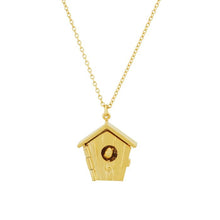 Load image into Gallery viewer, Nesting Birdhouse Necklace, Gold
