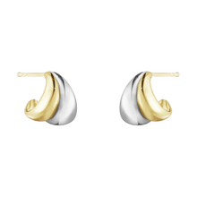 Load image into Gallery viewer, Curve Earrings Small, Silver &amp; 18ct Yellow Gold
