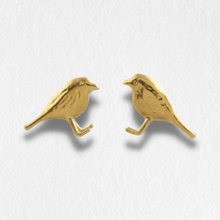 Load image into Gallery viewer, Little Robin Stud Earrings, Gold
