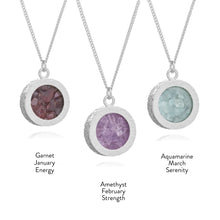 Load image into Gallery viewer, Classic Birthstone Amulet Necklace, Silver
