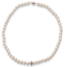 Load image into Gallery viewer, 18ct White Gold, Freshwater White Pearl Necklace
