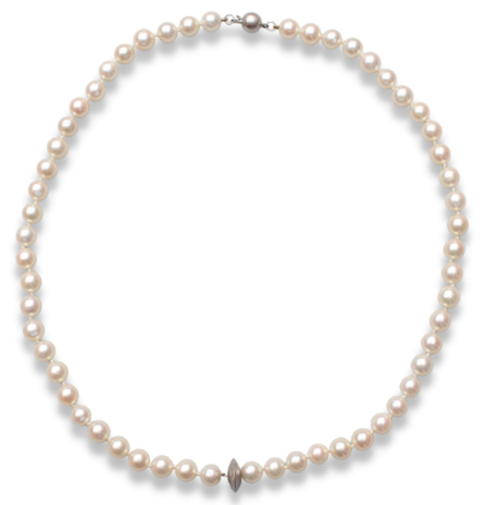 18ct White Gold, Freshwater White Pearl Necklace