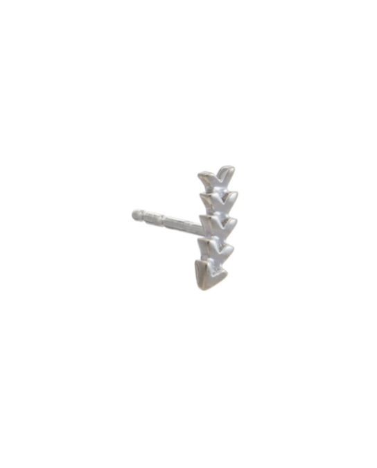 Chevron Stud, Solid 9ct White Gold