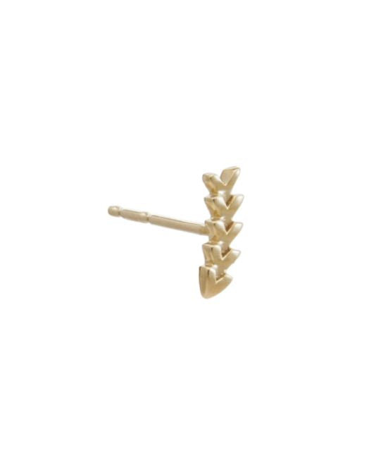 Chevron Stud, Solid 9ct Gold