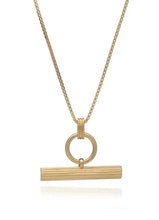 Load image into Gallery viewer, Ridged T-Bar Necklace, Gold
