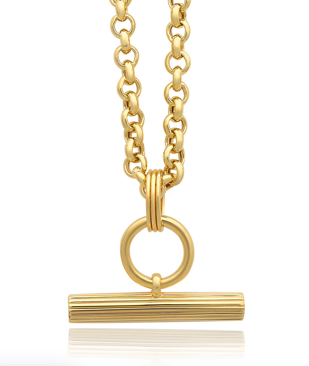 Chunky T-Bar Necklace, Gold