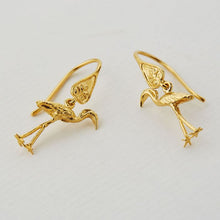 Load image into Gallery viewer, Heron Ornate Hook Earrings, Gold
