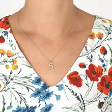 Load image into Gallery viewer, Floral Letter S Necklace, Silver
