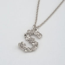 Load image into Gallery viewer, Floral Letter S Necklace, Silver
