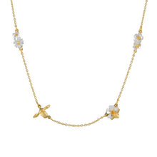 Load image into Gallery viewer, Floral Chain Necklace with Teeny Tiny Bee, Silver &amp; Gold
