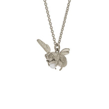 Load image into Gallery viewer, Flying Bee Pearl Necklace, Silver
