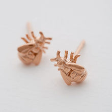 Load image into Gallery viewer, Small Honey Bee Studs, Red Gold
