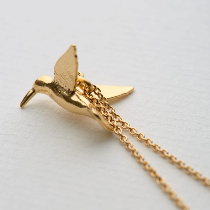 Hummingbird necklace, Gold