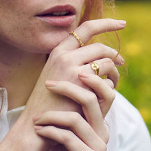 Load image into Gallery viewer, Signet Ring with Itsy Bitsy Bee, 18ct Gold
