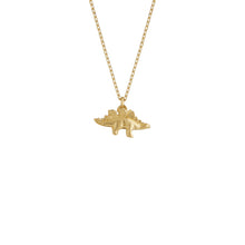 Load image into Gallery viewer, Teeny Tiny Stegosaurus Necklace, 18ct Gold
